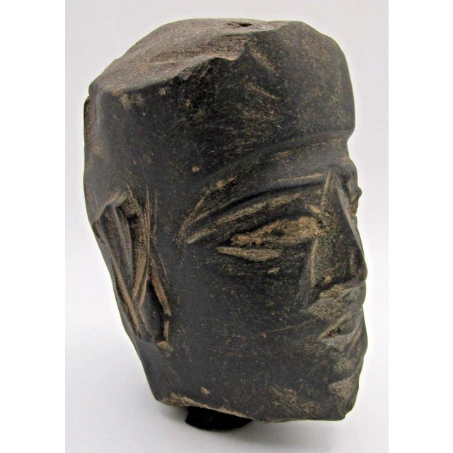Tribal Pre-Columbian Mezcala Carved Stone Axe God Sculpture For Sale - Image 3 of 11