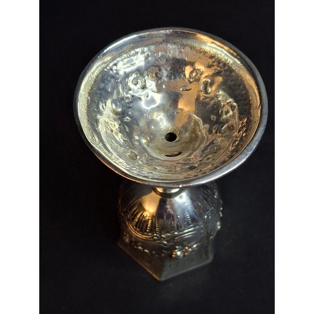 Antique German 800 Solid Silver Hexagonal Kiddush Cup Goblet Judaica Shabbat C1890 For Sale - Image 14 of 18
