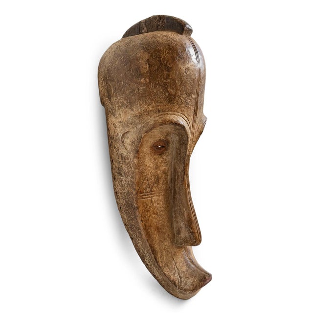 Wood Antique Ngil Fang Tribal Gabon Mask on Stand For Sale - Image 7 of 17