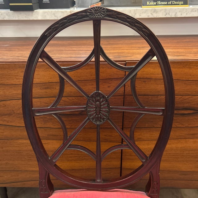 Antique Web Back Wood and Cushion Side Chair For Sale - Image 4 of 10