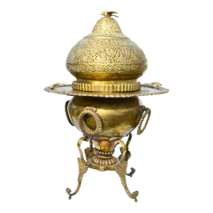 Early 20th Century Syrian Moorish Brass Incense Burner & Candle Holder