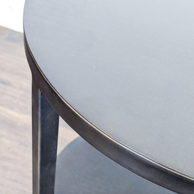 Crate & Barrel Crate & Barrel Echelon Round Side Table With Shelf For Sale - Image 4 of 5