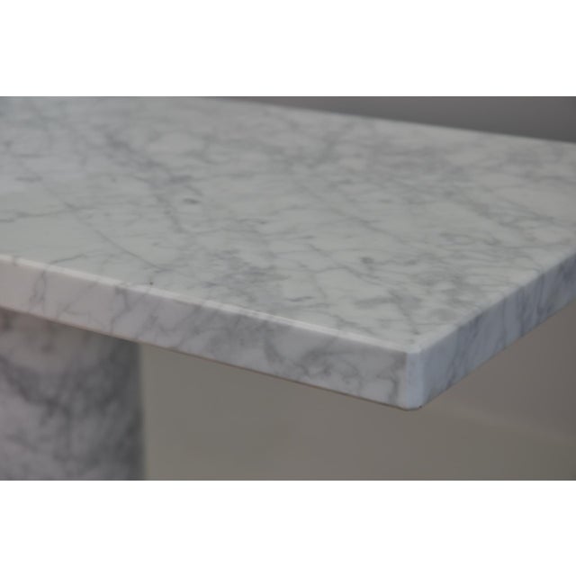 Console Table in White Carrara Marble by Angelo Mangiarotti for Skipper Loico Collection, 1980 For Sale - Image 13 of 16