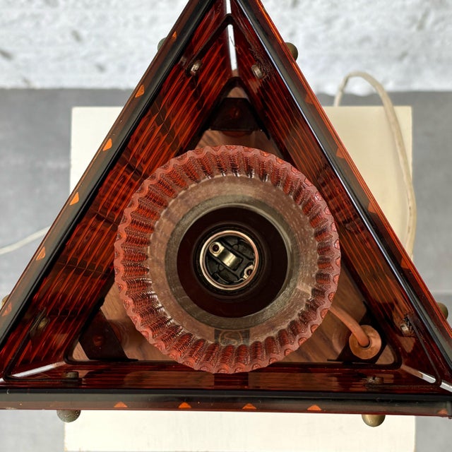B100 Table Lamp in Glass and Teak by Mac Hegerup for Kronobergs Belysning, Sweden, 1950s For Sale - Image 10 of 12