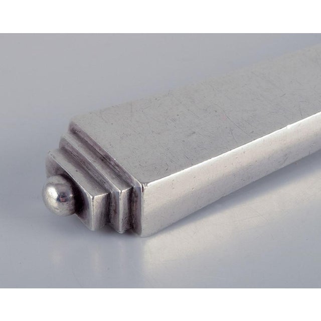 Pyramid Cake Knife in Sterling Silver with Stainless Steel Blade from Georg Jensen, 1930s For Sale - Image 3 of 8
