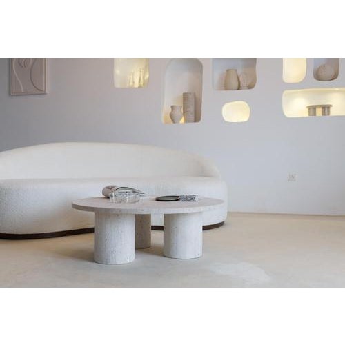 Beige Boule en Travertin 20 Round Decorative Object and Centerpiece by Beije Avenue For Sale - Image 8 of 9