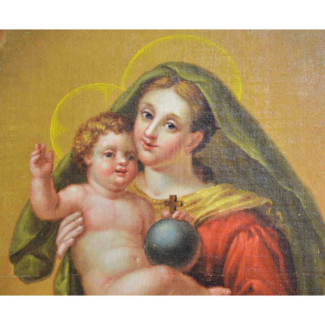 Agostino Cottolengo, Madonna with Child and Angels, Oil Painting on Canvas, Early 1800s For Sale - Image 7 of 15
