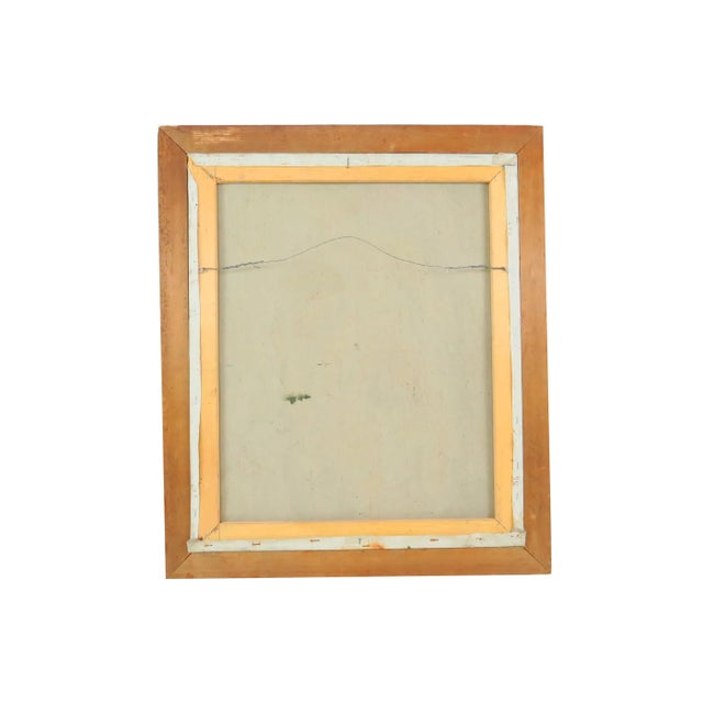 Wood Vintage 1980s Art Deco Inspired Oil on Canvas of Two Figures - Artist Signed For Sale - Image 7 of 8