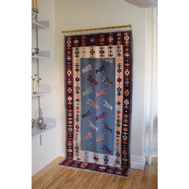 Blue 20th Century Scandinavian Wall Tapestry For Sale - Image 8 of 8