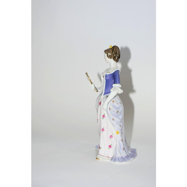 White Holloháza Porcelain Figurine Lady With Mirror For Sale - Image 8 of 11
