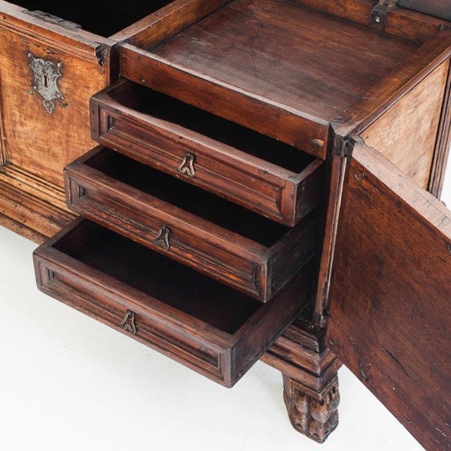 18th Century Catalan Bridal Chest in Walnut For Sale - Image 9 of 18
