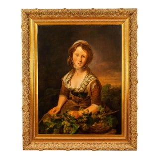 "The Hop Picker" Oil Painting by Thomas Barker of Bath Attributed For Sale