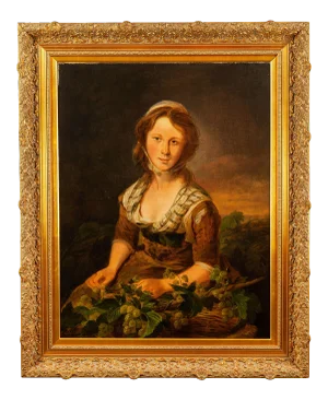"The Hop Picker" Oil Painting by Thomas Barker of Bath Attributed