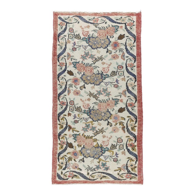 Vintage Mid-20th Century Turkish Karabağ Rug – Wool on Cotton Elegance -2' 7'' X 5' 6'' For Sale