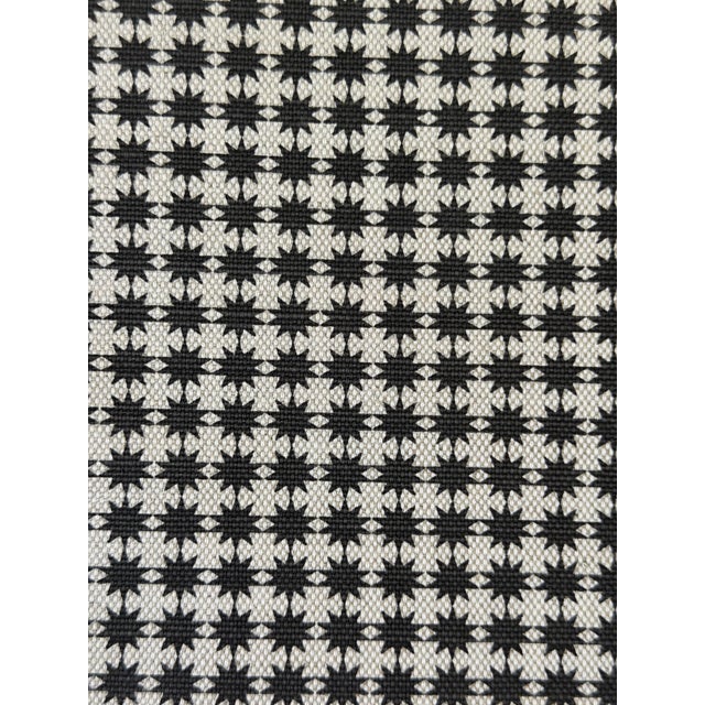 Schumacher Stella 4 Yards Black & Natural Cotton Fabric For Sale In Raleigh - Image 6 of 7