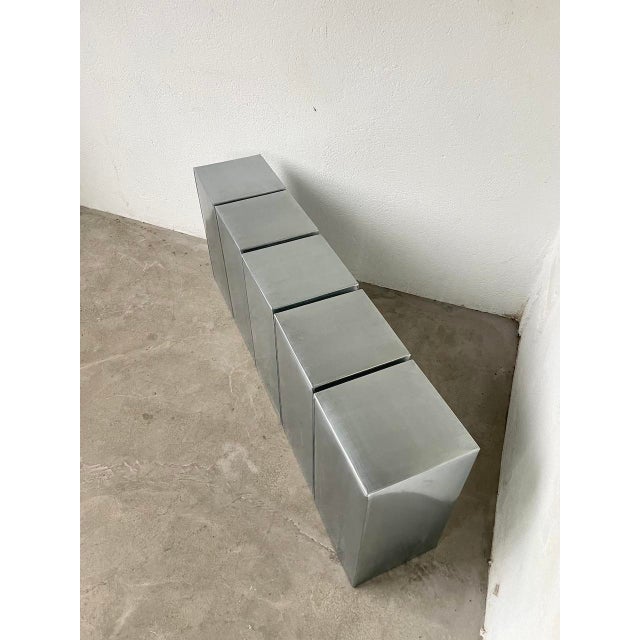Vintage Stainless Steel Bases, 1980s, Set of 5 For Sale - Image 10 of 18