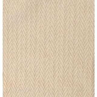 Vintage Ralph Lauren "Brittini" Ivory Striped Cotton Herringbone- 5.5 Yards For Sale