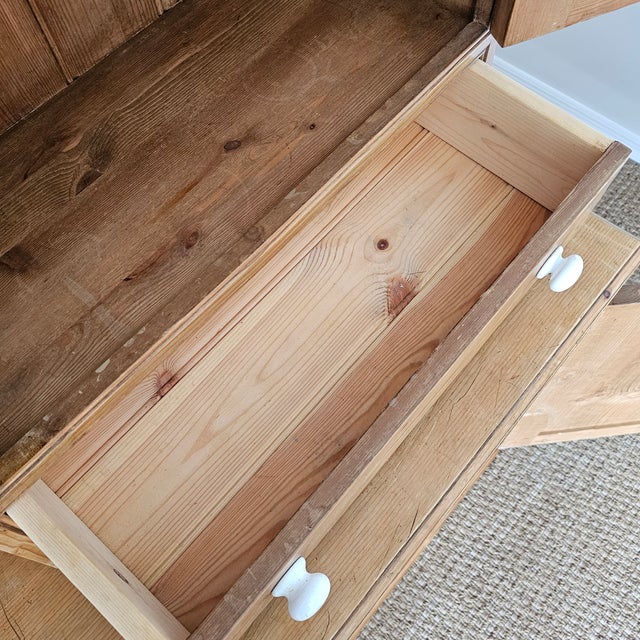 Vintage English Pine Kitchen Dresser With Plate Rack & Wine Storage For Sale - Image 12 of 17
