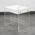 Unique thick clear lucite vanity stool with white vinyl upholstery. Seat is made up of vinyl. Unstamped example.