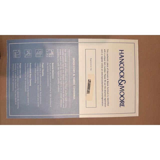 1990s Hancock & Moore Upholstered Sofa With Casters – Custom Patterned Fabric, 74” For Sale - Image 9 of 9