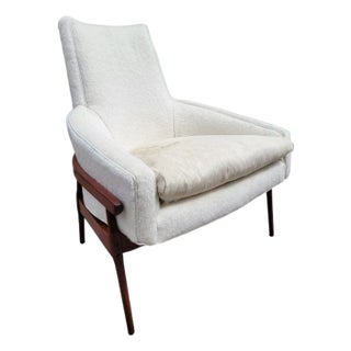 MCM High Barrel Back Lounge Chair by Fairfield Chair Co. Newly Reupholstered For Sale
