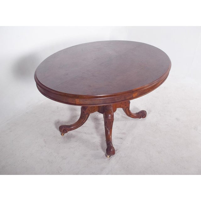 Late 19th Century Antique Oval Walnut Dining Table, 1890s For Sale - Image 5 of 13