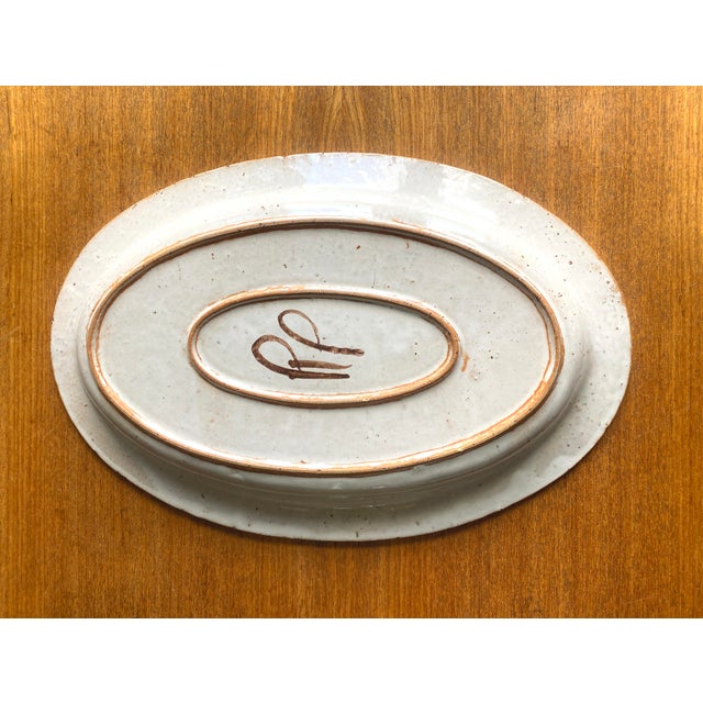 1950s Large Oval Ceramic Platter by Robert Picault for Vallauris, France, 1950s For Sale - Image 5 of 6