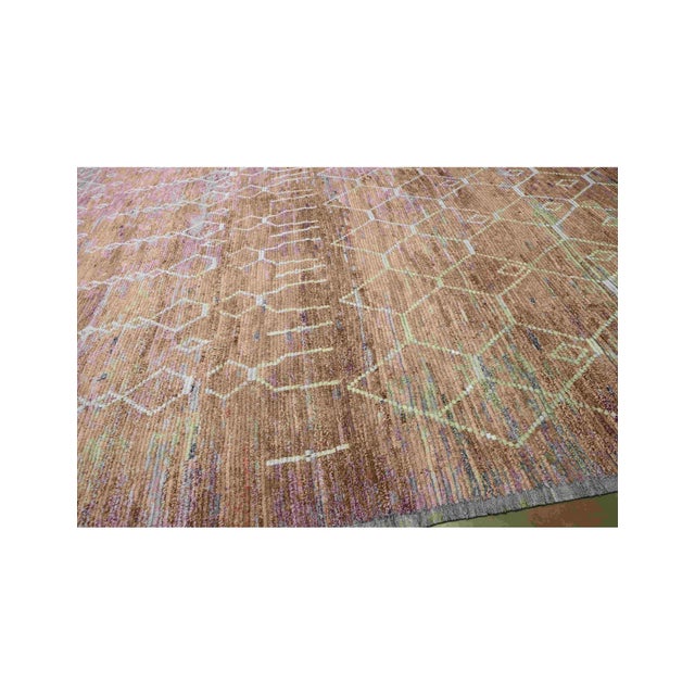 Textile Light Aubergine Modern Wool Rug For Sale - Image 7 of 10