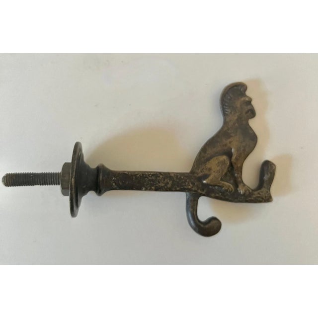 Metal Solid Brass Door Coat Hook with Monkey For Sale - Image 7 of 7