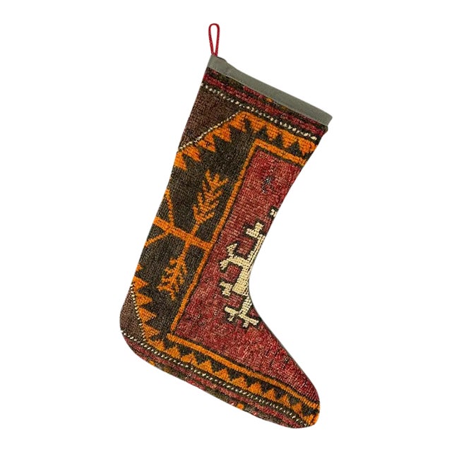Turkish Kilim Rug Christmas Stocking For Sale