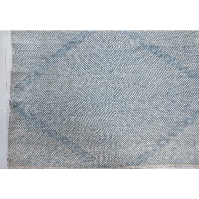 Early 21st Century Modern Flatweave Geometric Light Blue Wool Rug "Skylace" by Doris Leslie Blau For Sale - Image 5 of 8