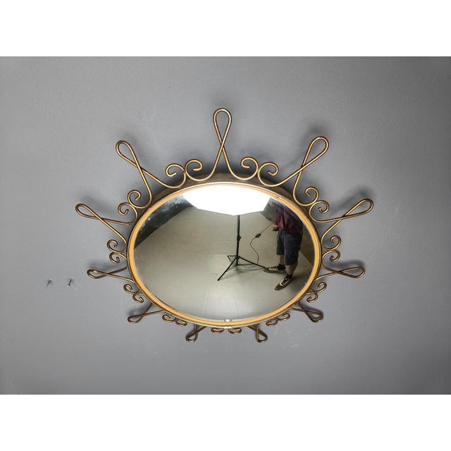 Vintage Brass Sunburst Mirror, 1970s For Sale - Image 6 of 12