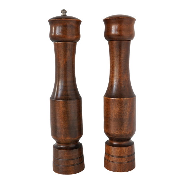 Midcentury Woodcrest by Styson Japan Wood Salt and Pepper Mill For Sale