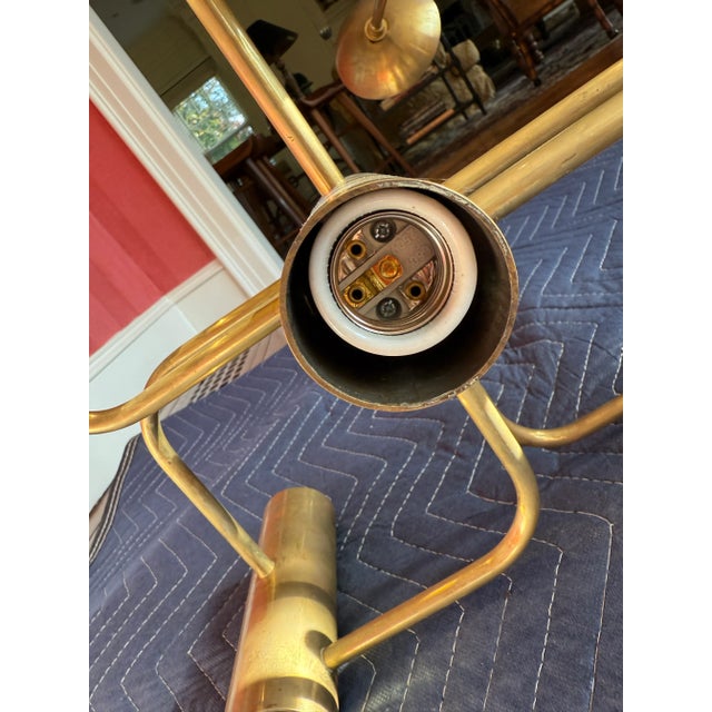 Metal Vintage Gaetano Sciolari Chandelier Brass For Sale - Image 7 of 10