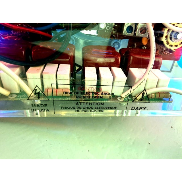 Dapy Paris Transparent Neon Radio Sculpture – Acrylic Design Object, France, C. 1989 For Sale In Portland, OR - Image 6 of 8