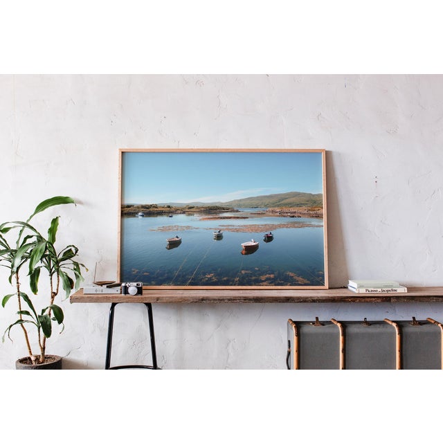 Contemporary Contemporary Coastal Landscape Photograph, Isle of Mull, Scotland 'Small Boats, Mull', 54 X 36" Fine Art Photography Print For Sale - Image 3 of 12