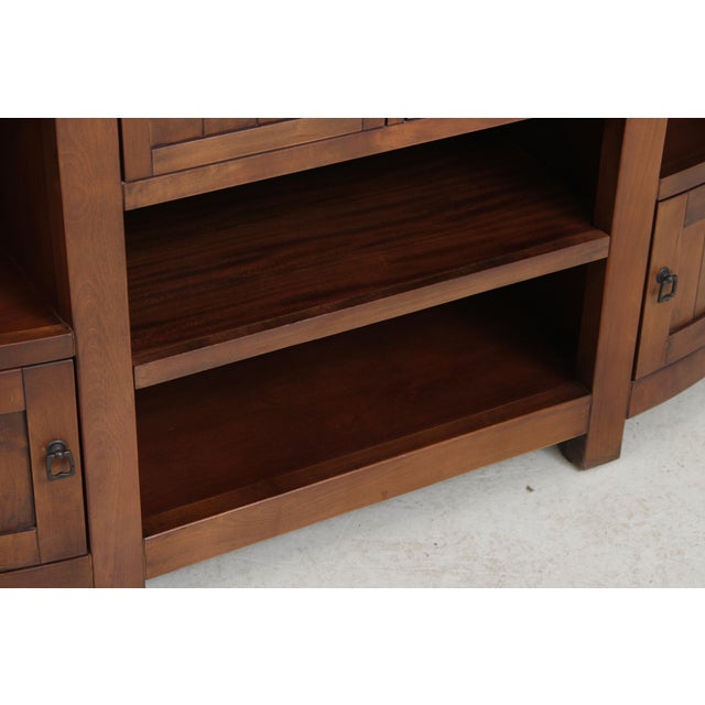 Wood Cherry 2 Drawer 2 Door Media Tv Hall Credenza For Sale - Image 7 of 13