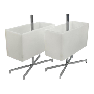 Pair of 1970s Chrome & Lucite "Elvis" Lamps by Charles Williams for Fontana Arte