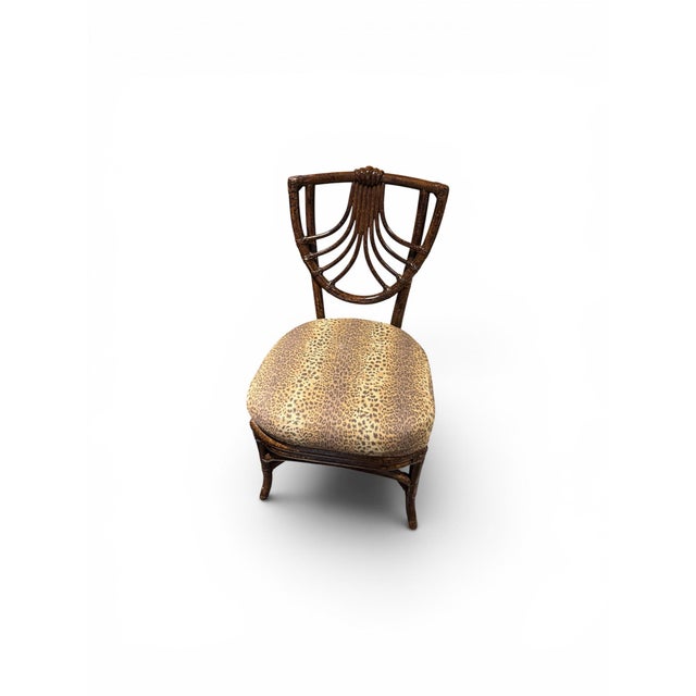 Ficks Reed Circa 1970s–1980s Ficks Reed Carlton House Style Faux Bamboo Desk and Chair Set For Sale - Image 4 of 12