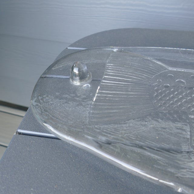 Mid-Century Modern Vintage Pukeberg Swedish Glass Fish Platter Serving Tray Scandinavian Art Glass For Sale - Image 3 of 16