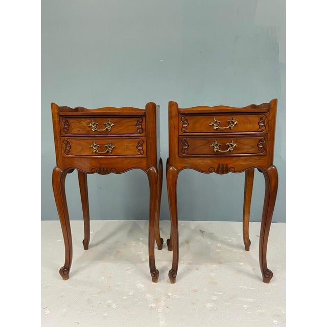 French Walnut Nightstands, 1920s, Set of 2 For Sale - Image 17 of 17