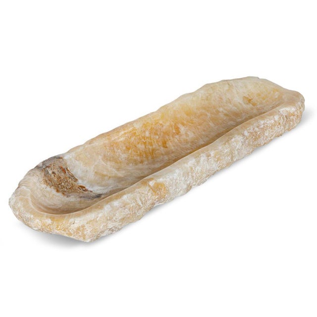 Natural Honey Onyx Elongated Bowl For Sale - Image 4 of 7
