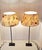 Vintage Table Lamps with Black Metal Base and Beige Patterned Fabric Shade, 2000s, Set of 2 For Sale - Image 3 of 8