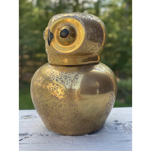 Rare Antique Art Deco Japanese Noritake Porcelain Figural Owl Inkwell Gilt For Sale - Image 10 of 12