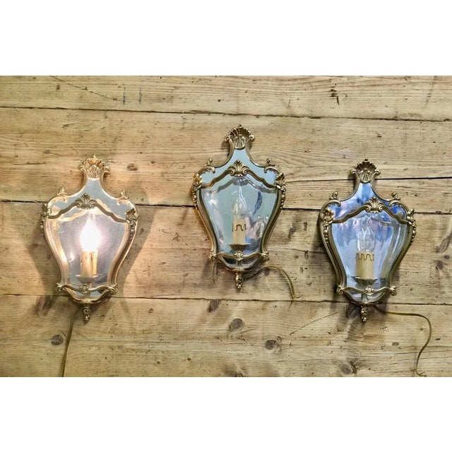 Louis XV French Wall Lights, 1950, Set of 3 For Sale - Image 6 of 10