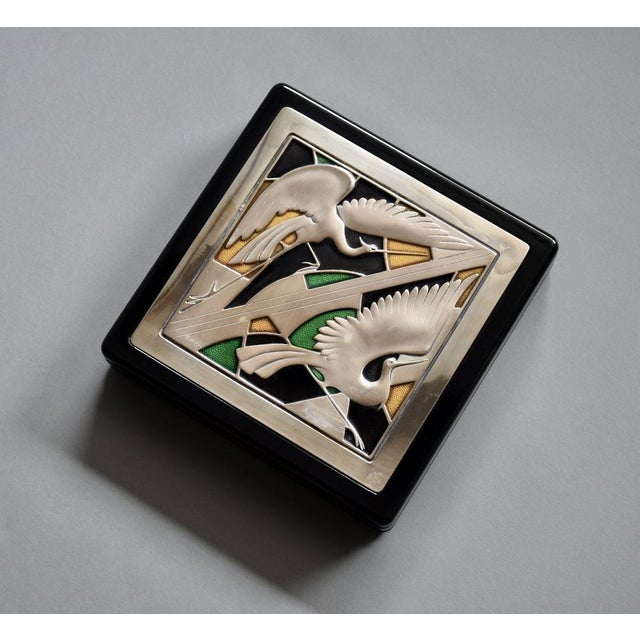 Italian Art Nouveau Style Decorative Silver Jewelry Box, 1980s For Sale - Image 13 of 14