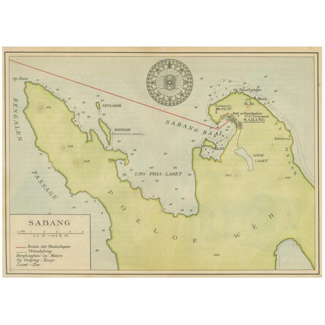 Map of Sumatra, Indonesia, 1910s For Sale - Image 9 of 9