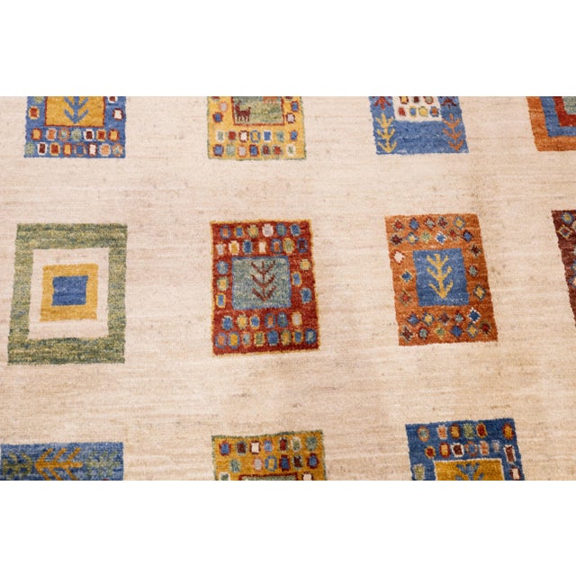 Beige Contemporary Gabbeh Rug 6'8'' X 9'11'' For Sale - Image 8 of 9