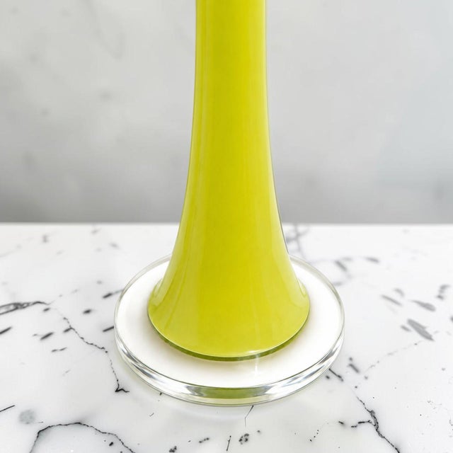 1980s Makora Krosno Hand Blown Glass Vase For Sale - Image 5 of 6