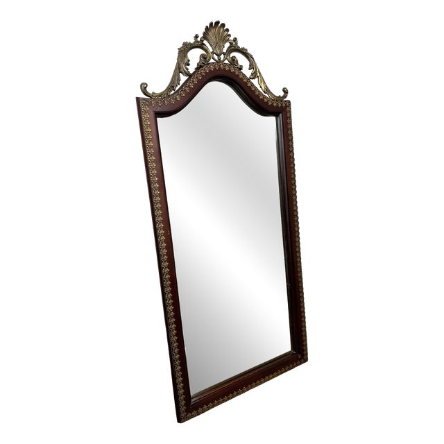Vintage French Oak Wall Mirror For Sale